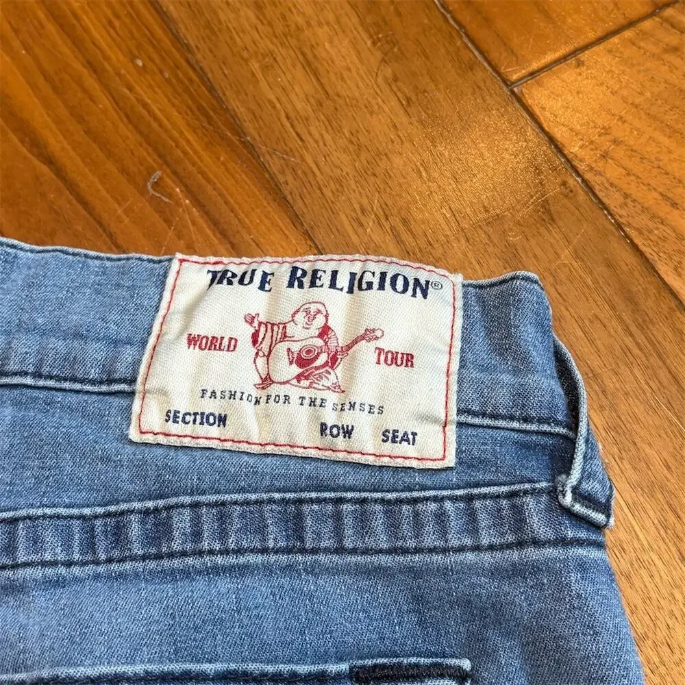 True Religion Ricky Jeans Mens 34 Blue Medium Wash Relaxed Straight